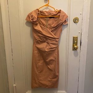 Donna Karan Wide Neck Cap Sleeve Sheath Dress